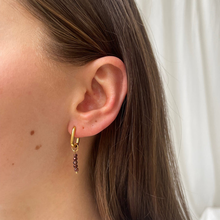 Buxon Hoop Glamour Brown Beads - ByNouck Jewelry