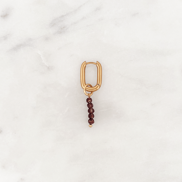 Buxon Hoop Glamour Brown Beads - ByNouck Jewelry