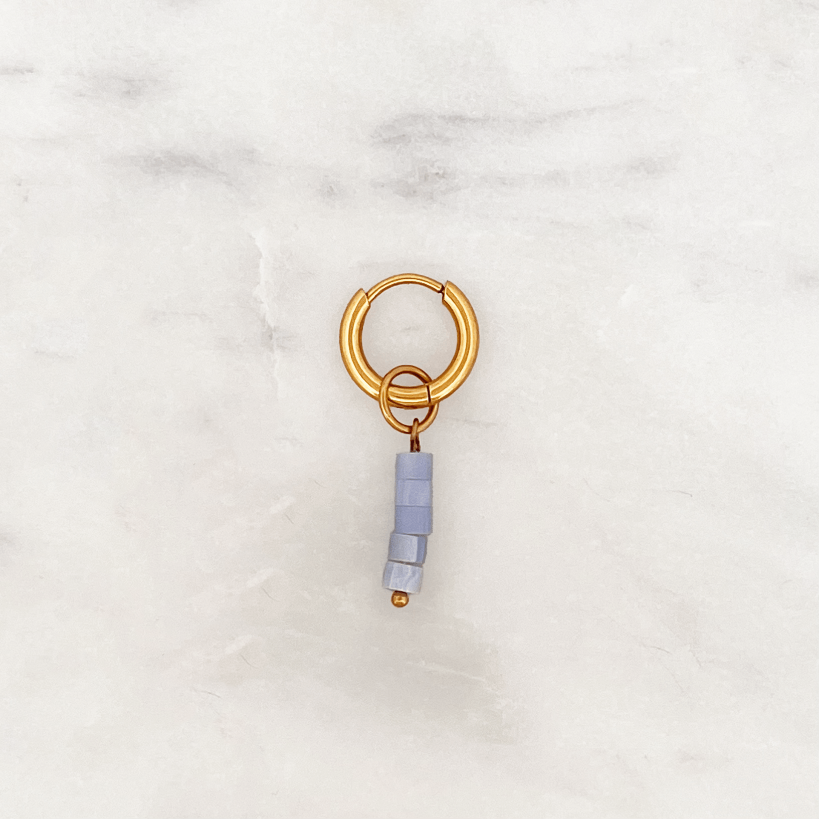 Classic Huggie Blue Tonic Beads - ByNouck Jewelry