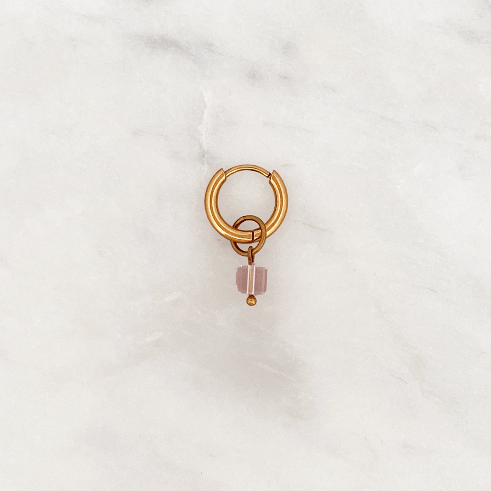 Classic Huggie Pink Cube - ByNouck Jewelry