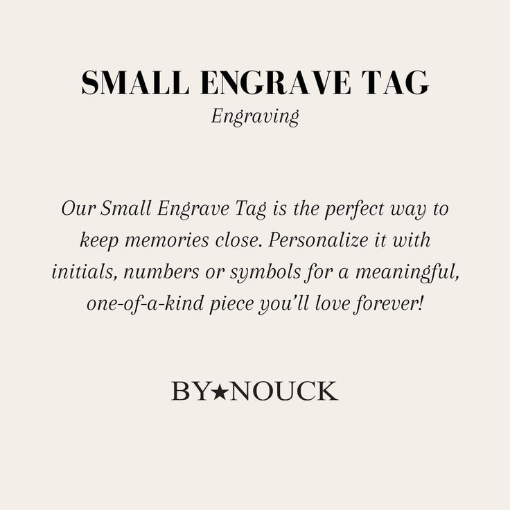 DYO Small Engrave Tag - ByNouck Jewelry