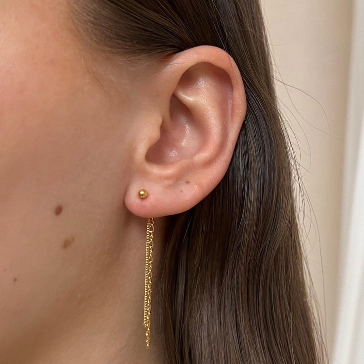 Earstud Figaro Chain Back - ByNouck Jewelry