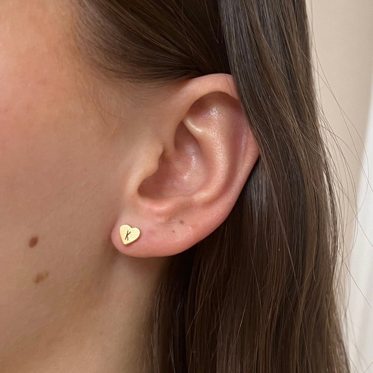 Engrave Earstud Heart - ByNouck Jewelry