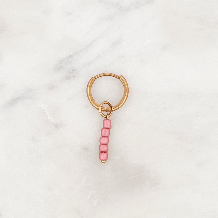 Fine Hoop Lovely Pink Beads - ByNouck Jewelry