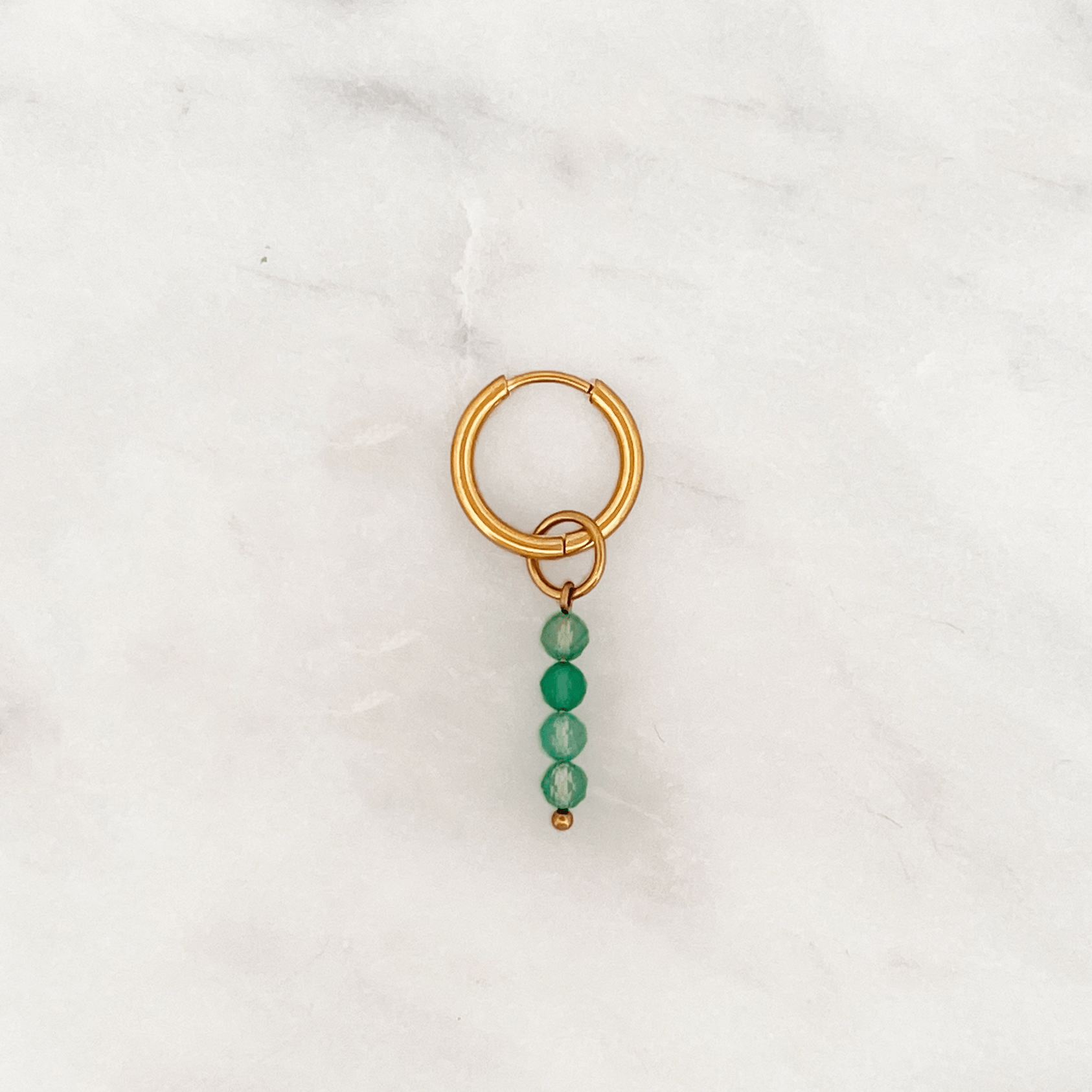 Fine Huggie Big Lime Beads - ByNouck Jewelry