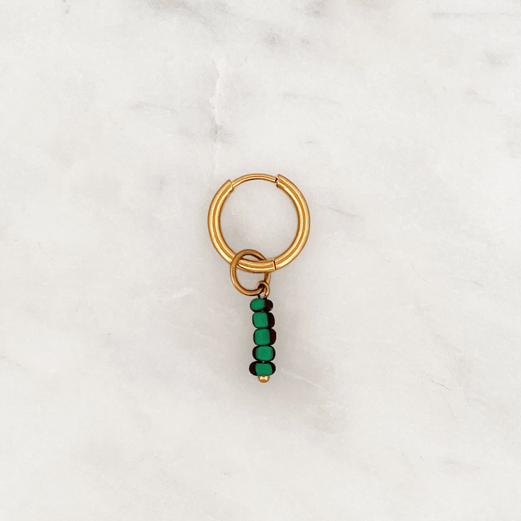 Fine Huggie Green - Brown Beads - ByNouck Jewelry