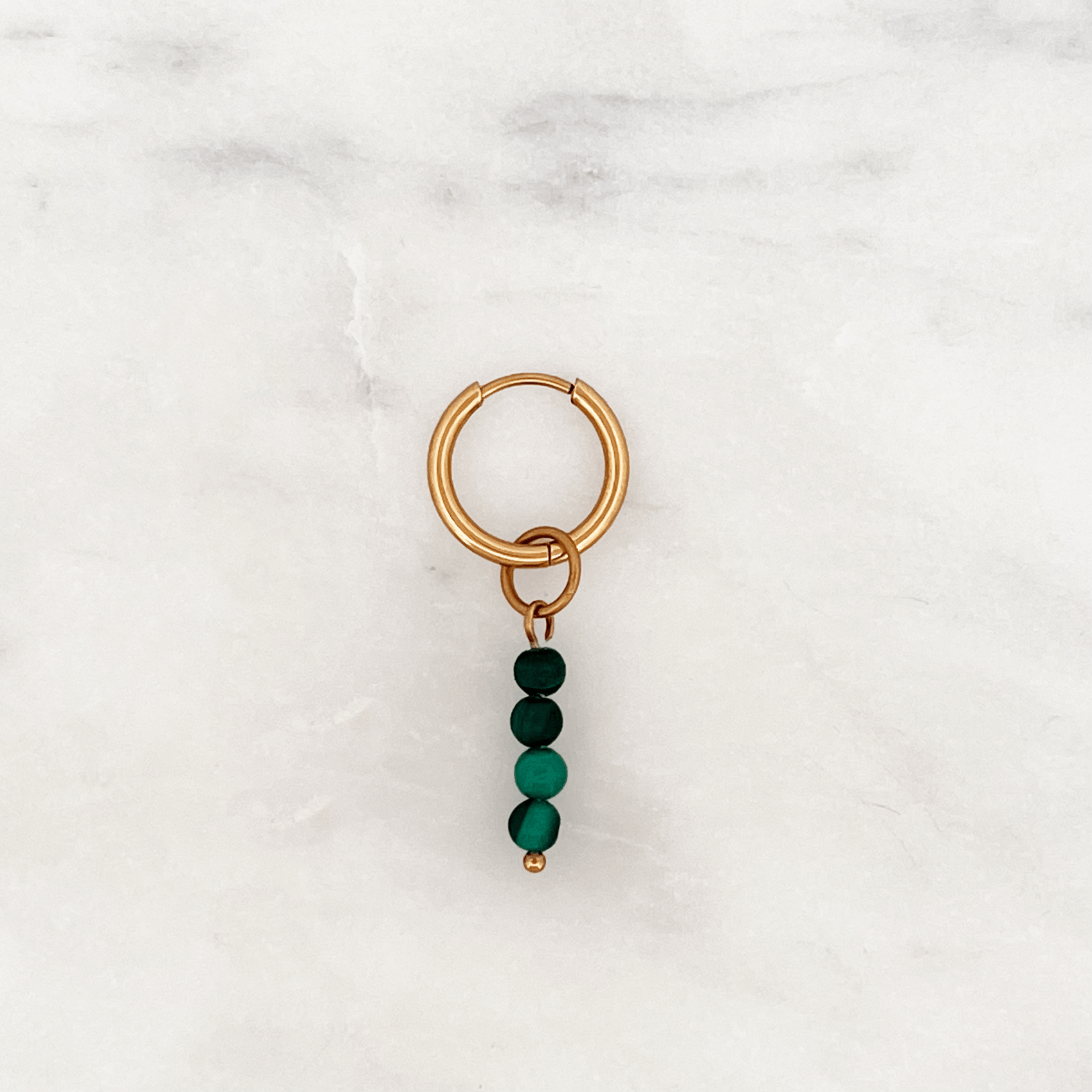 Fine Huggie Malachite Beads - ByNouck Jewelry