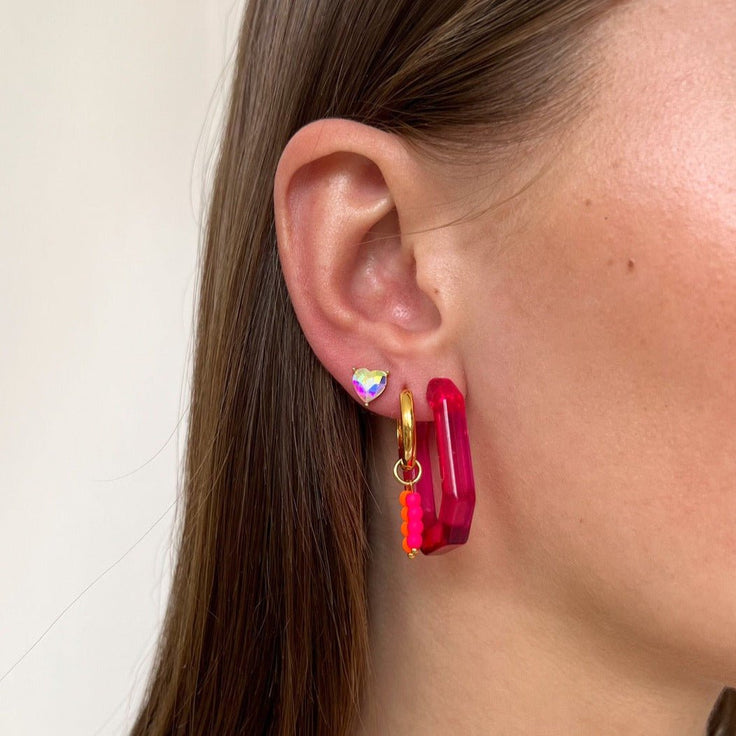Fuchsia Buxon Hoop Set - ByNouck Jewelry