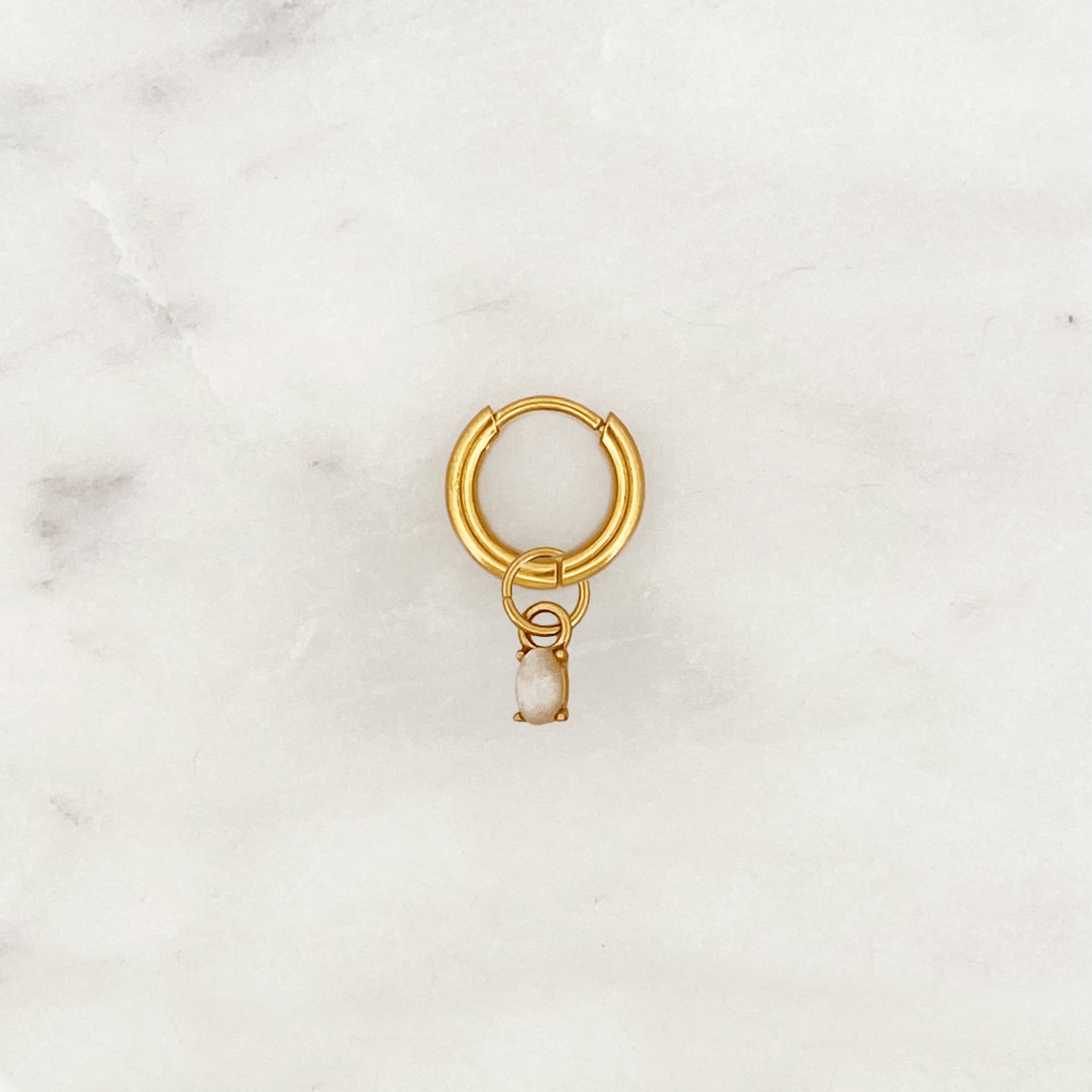 Hoop Moonstone Oval - ByNouck Jewelry