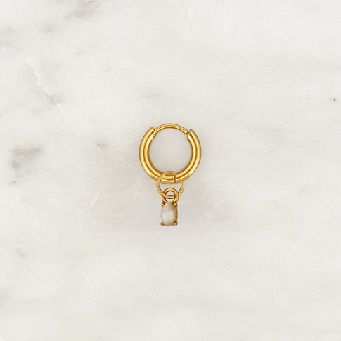 Hoop Moonstone Oval - ByNouck Jewelry