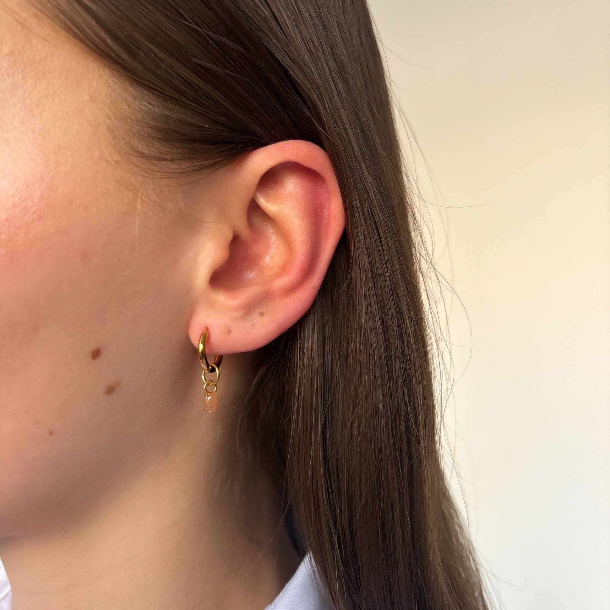 Hoop Pink Star Oval - ByNouck Jewelry