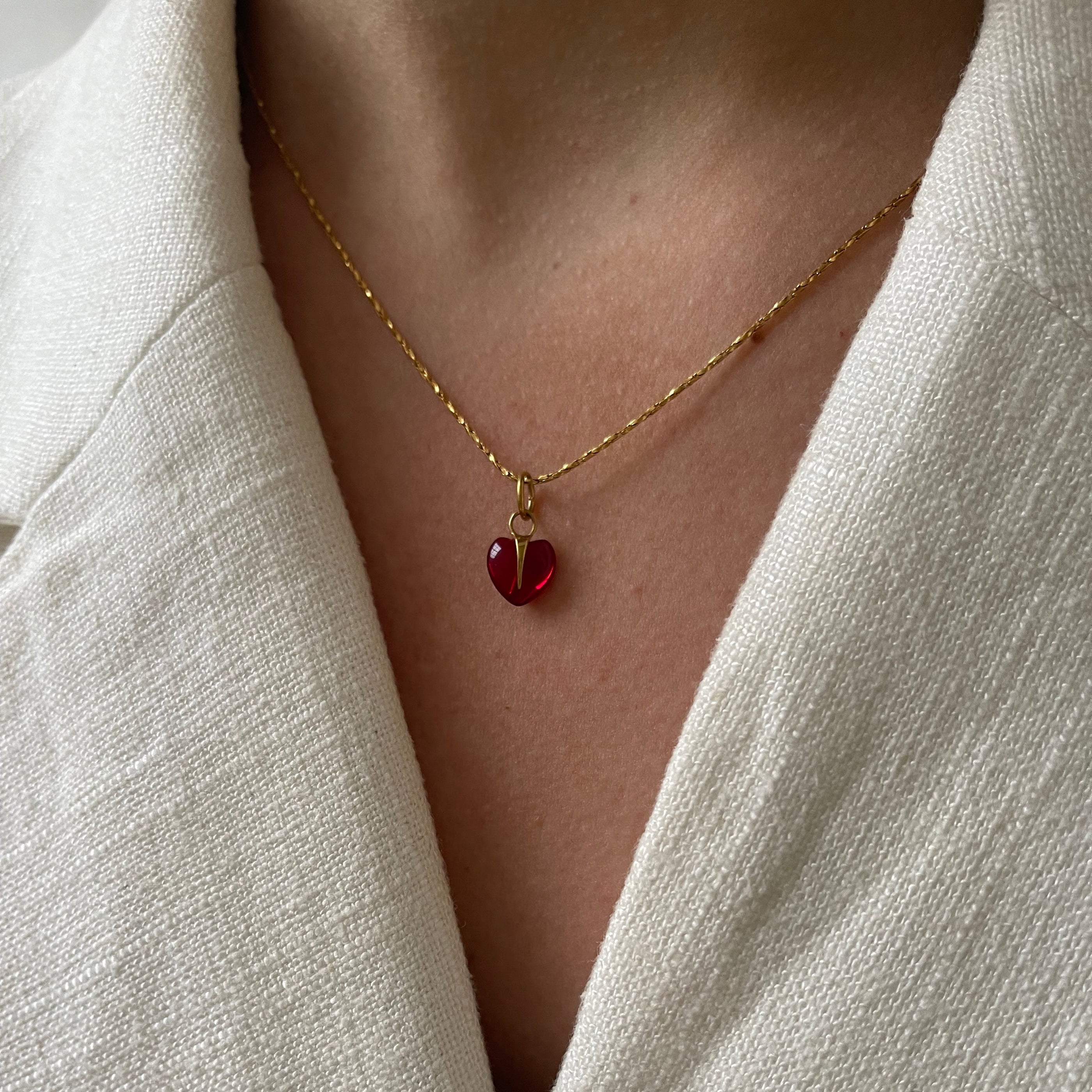 Touw ketting klein rood liefde
