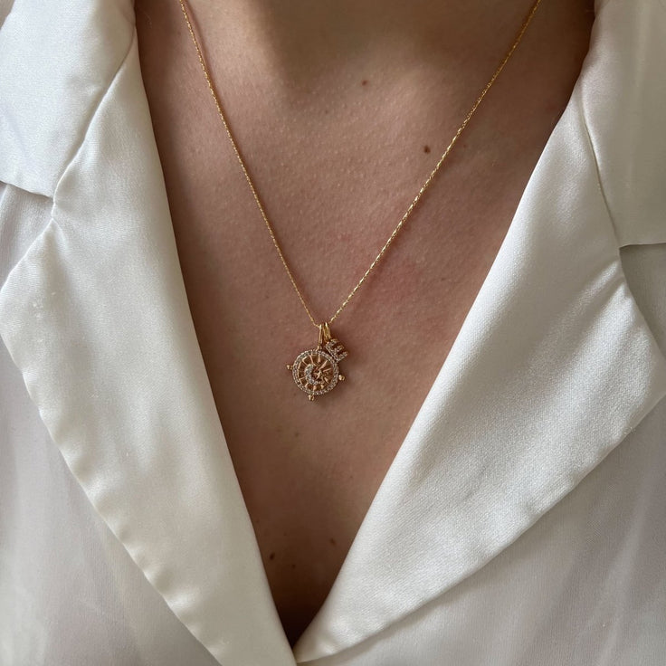 Necklace Cosmic Shiny Initial - ByNouck Jewelry