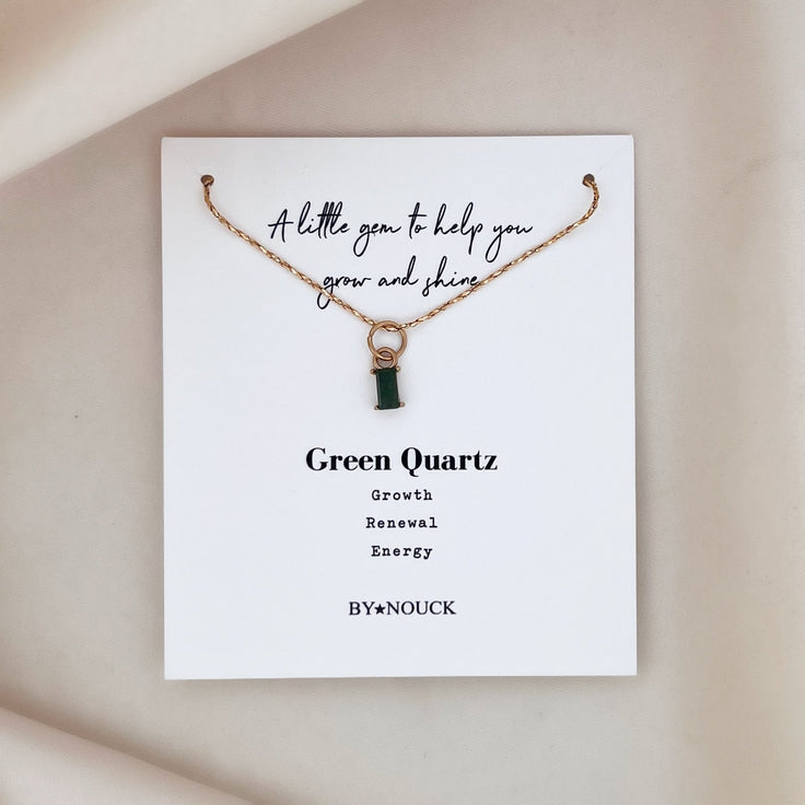 Necklace Green Quartz Baguette - ByNouck Jewelry