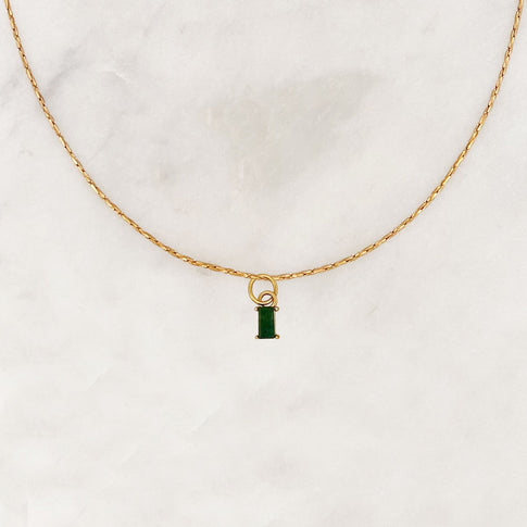 Necklace Green Quartz Baguette - ByNouck Jewelry