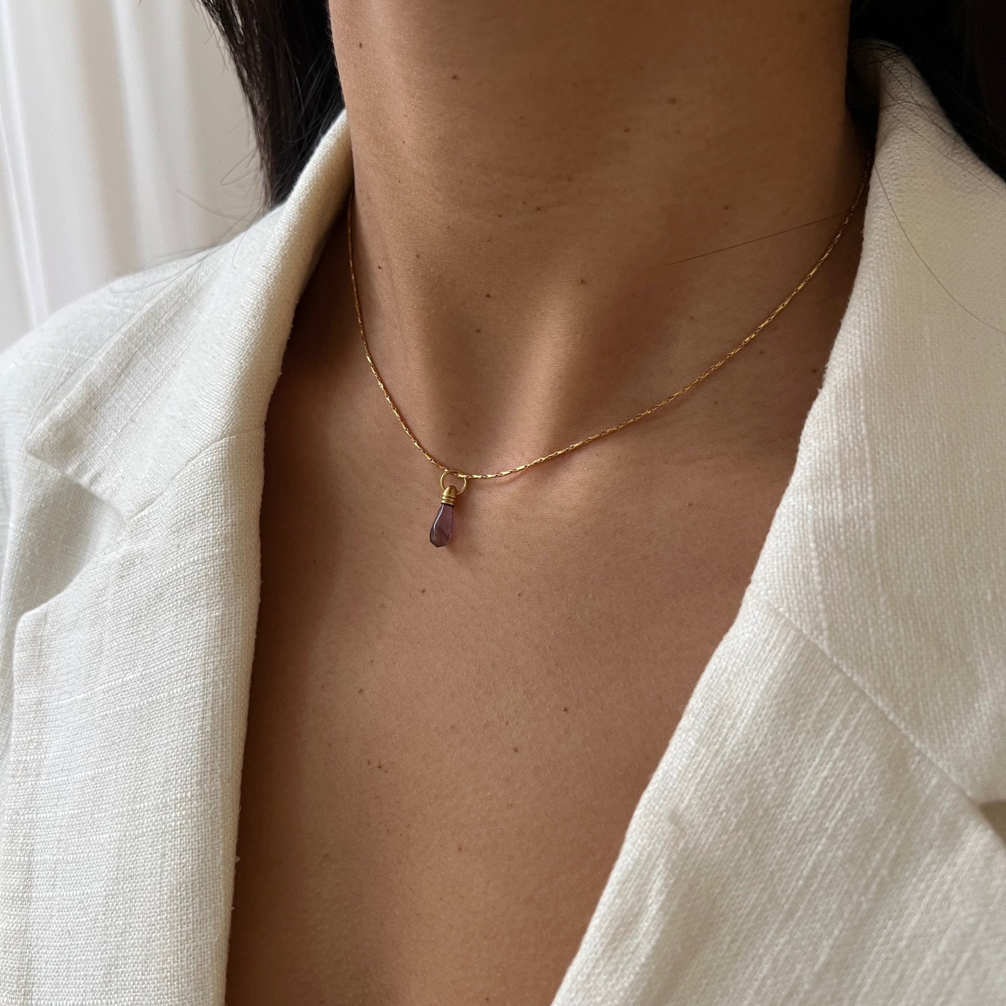 Necklace Manifest Stone Amethyst - ByNouck Jewelry