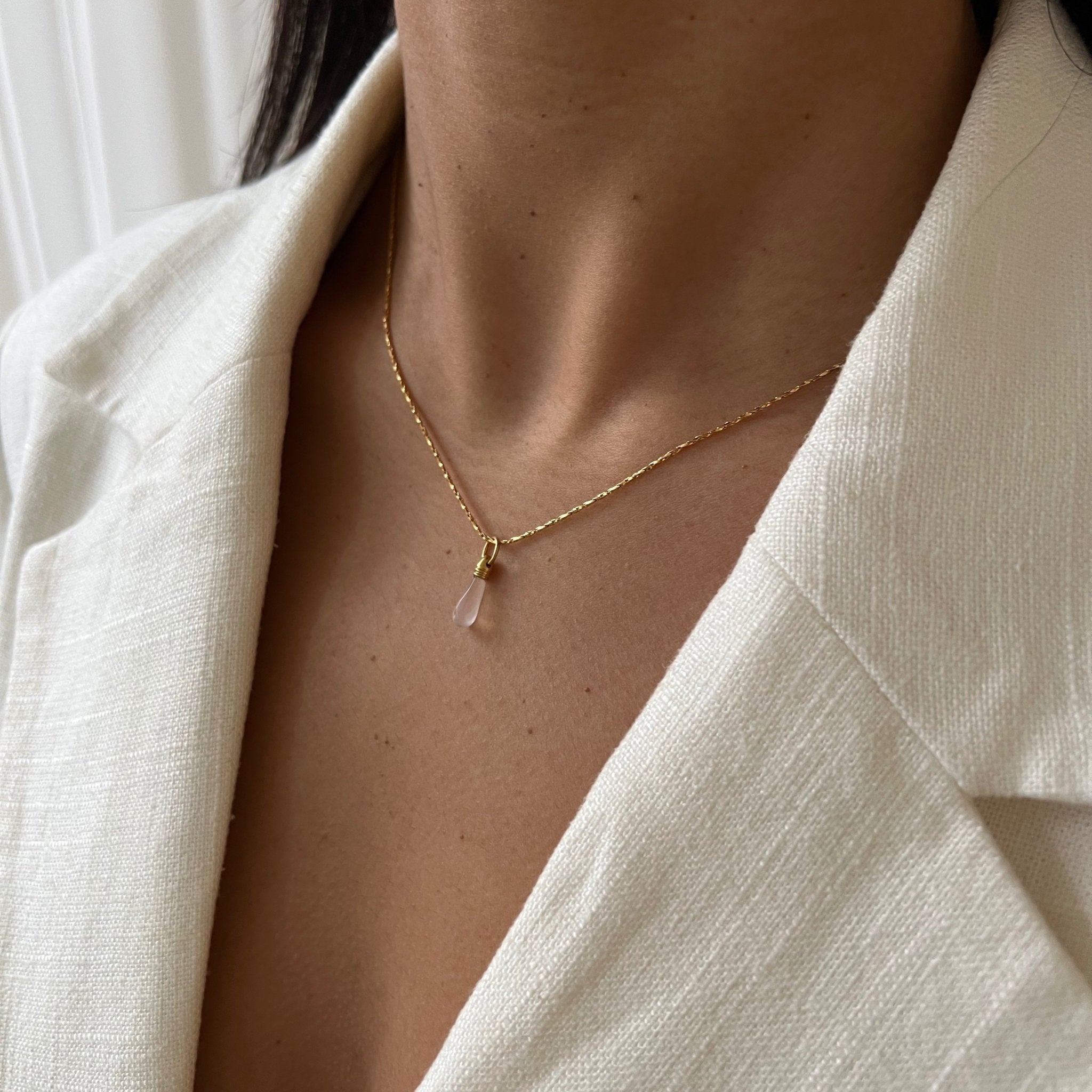 Necklace Manifest Stone Clear Quartz - ByNouck Jewelry