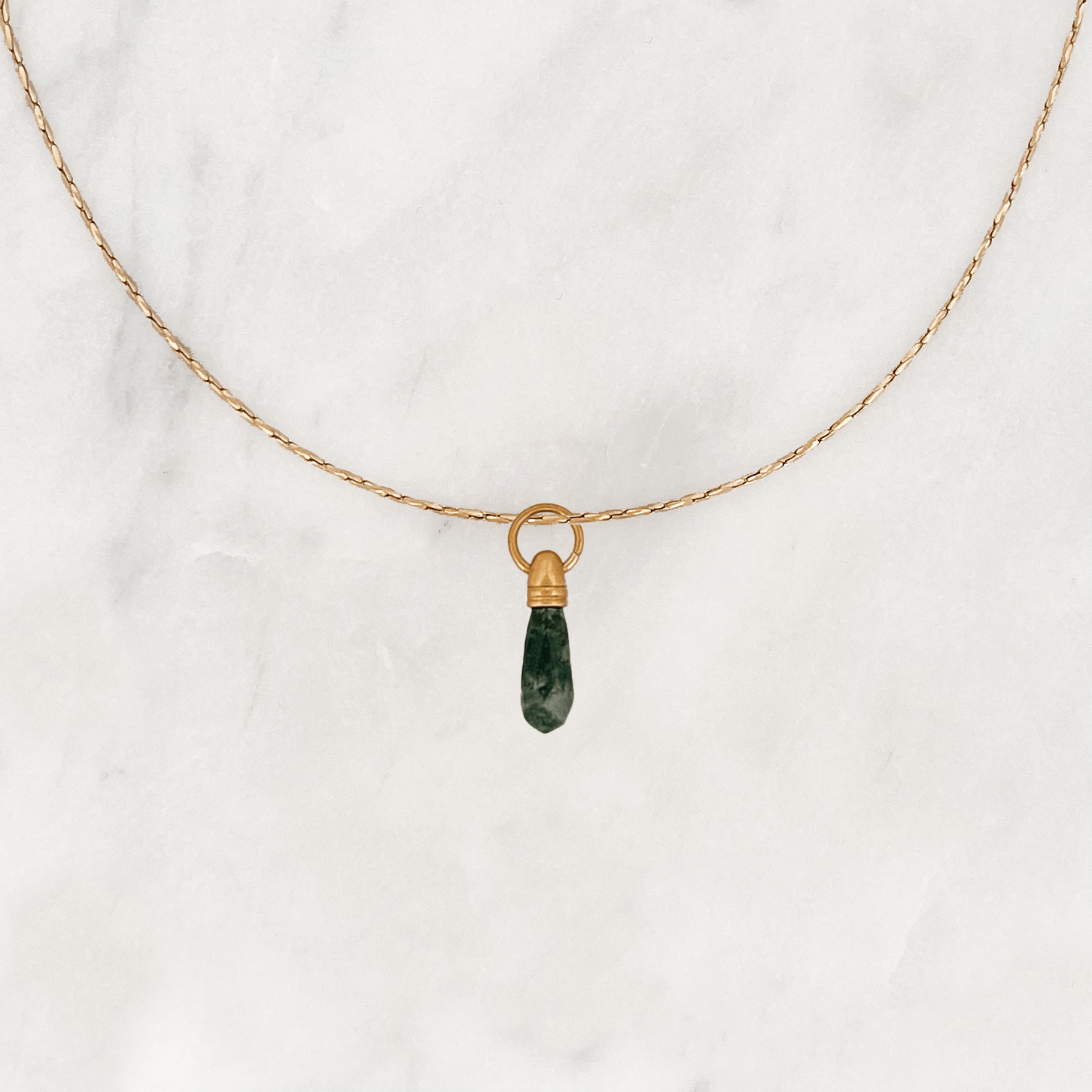 Necklace Manifest Stone Green Quartz - ByNouck Jewelry