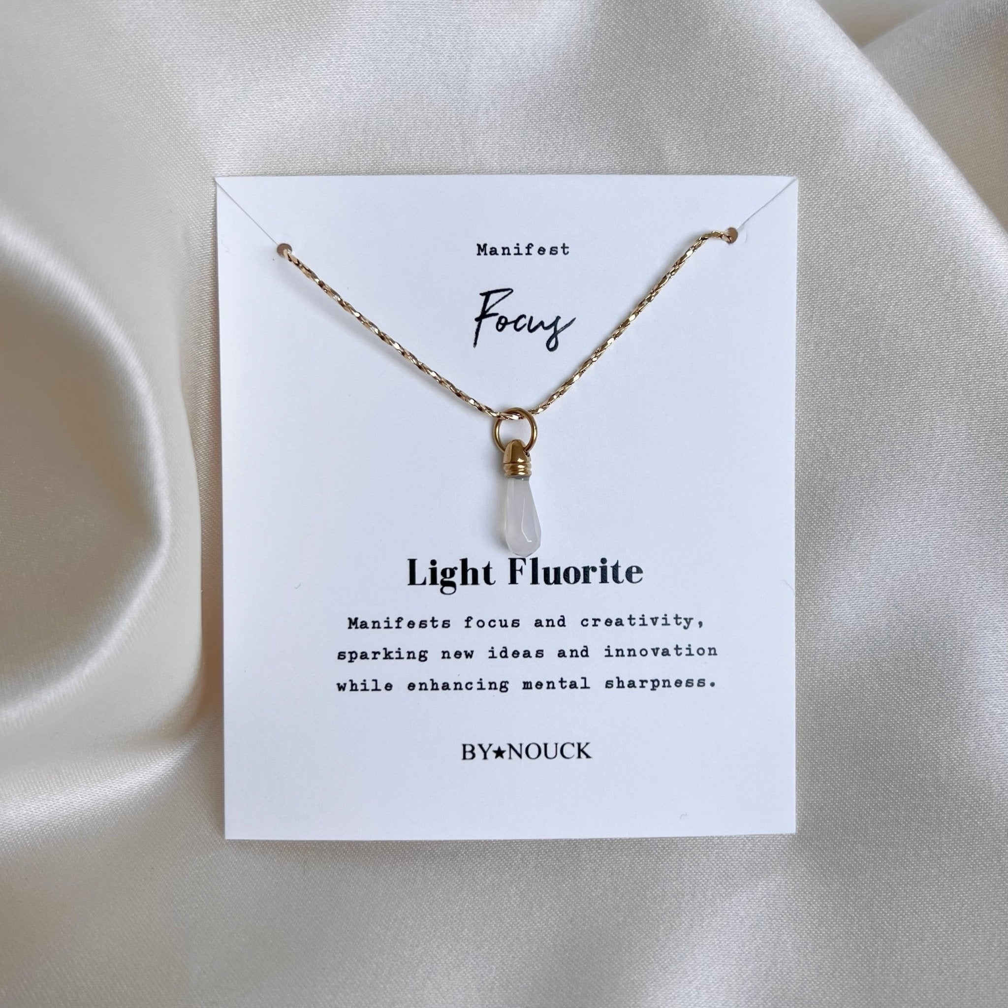 Necklace Manifest Stone Light Fluorite - ByNouck Jewelry