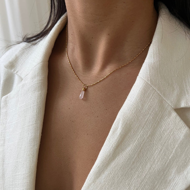 Necklace Manifest Stone Rose Quartz - ByNouck Jewelry