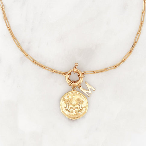 Necklace Medium Initial Sign - ByNouck Jewelry