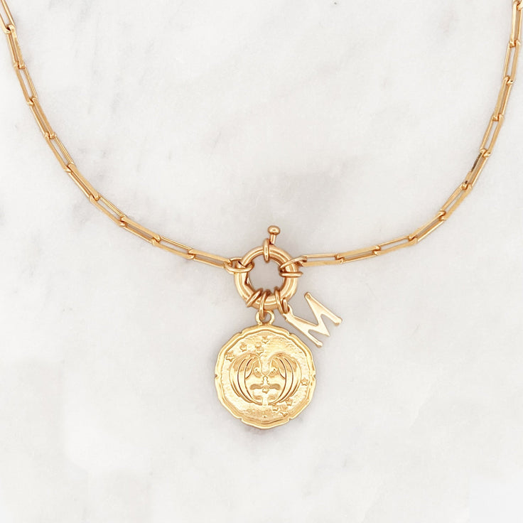 Necklace Medium Initial Sign - ByNouck Jewelry