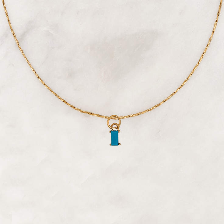 Necklace Turquoise Stone Baguette - ByNouck Jewelry