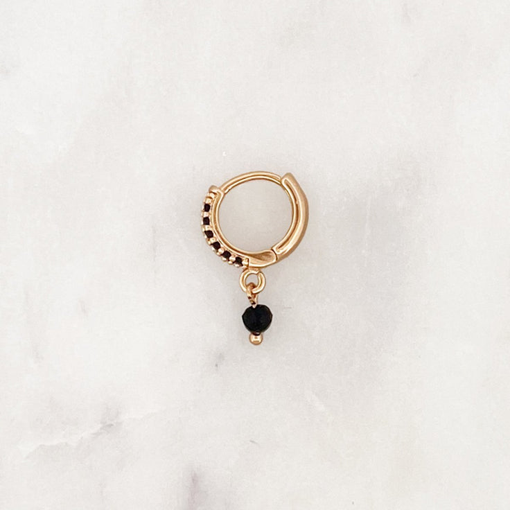 Onyx Hoop Black Bead - ByNouck Jewelry