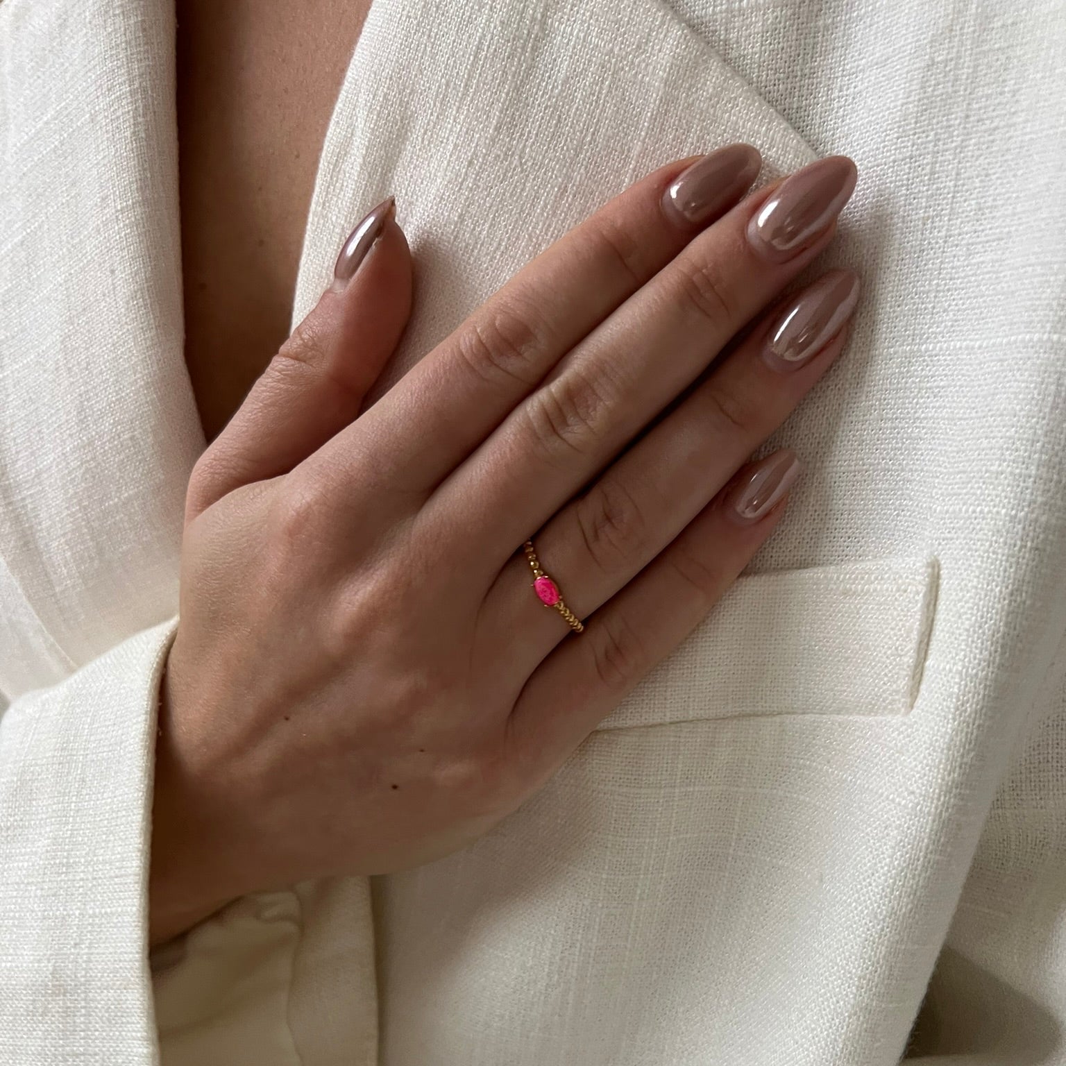 Pink Opal Ring - ByNouck Jewelry