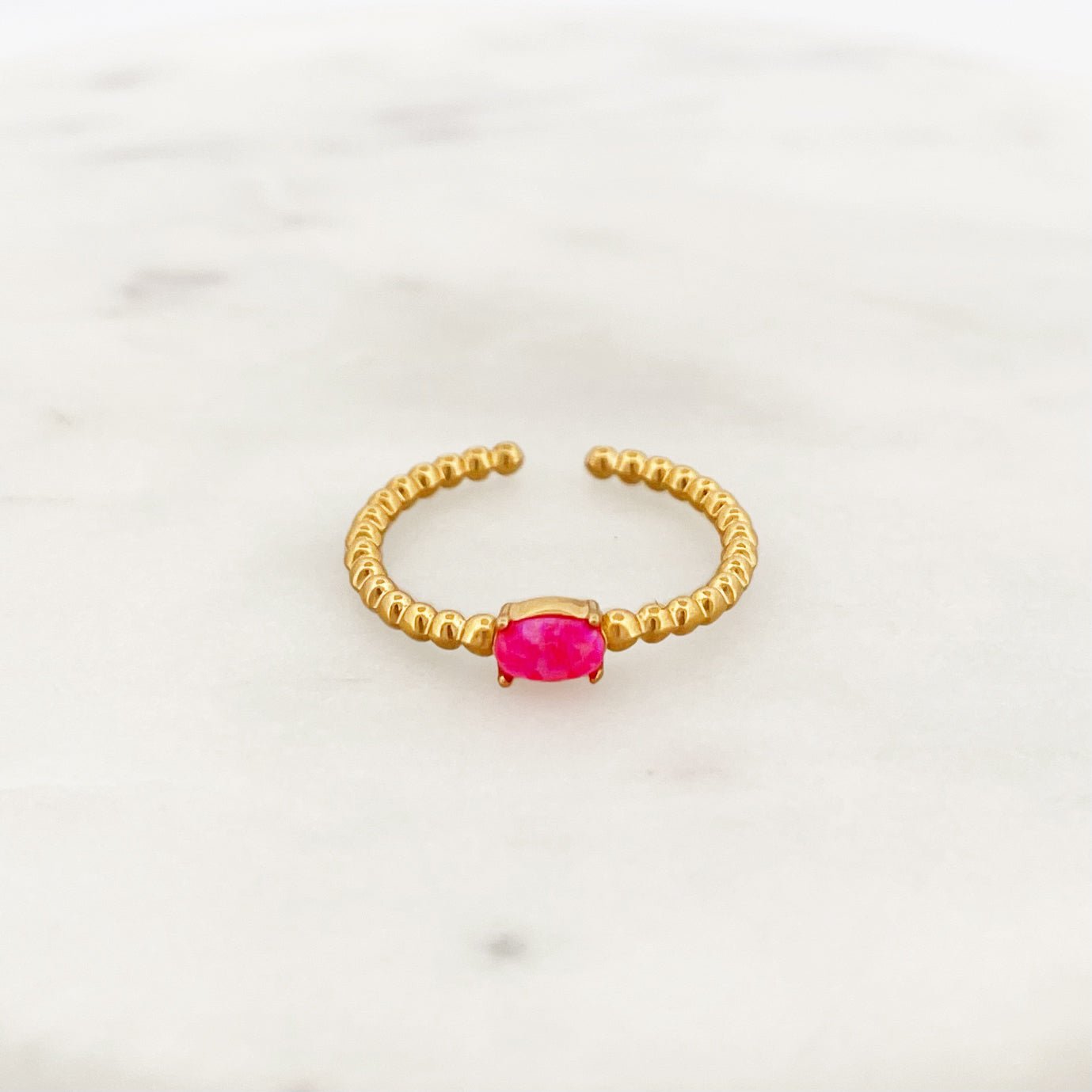 Pink Opal Ring - ByNouck Jewelry