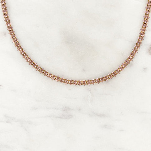 Pink Oval Rhinestone Choker - ByNouck Jewelry