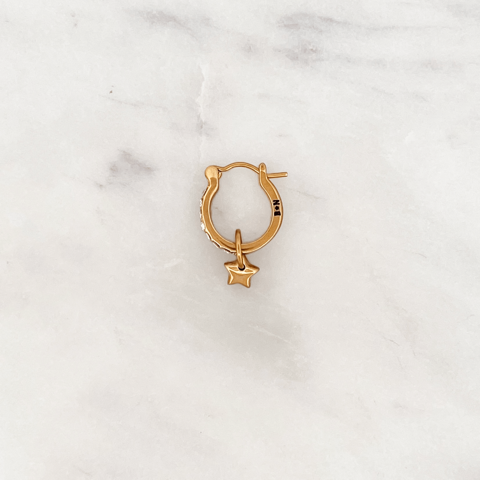 Rhinestones Hoop Little Star - ByNouck Jewelry