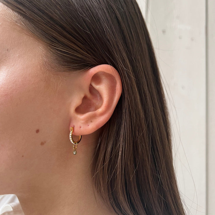 Rhinestones Hoop Shiny Drop - ByNouck Jewelry