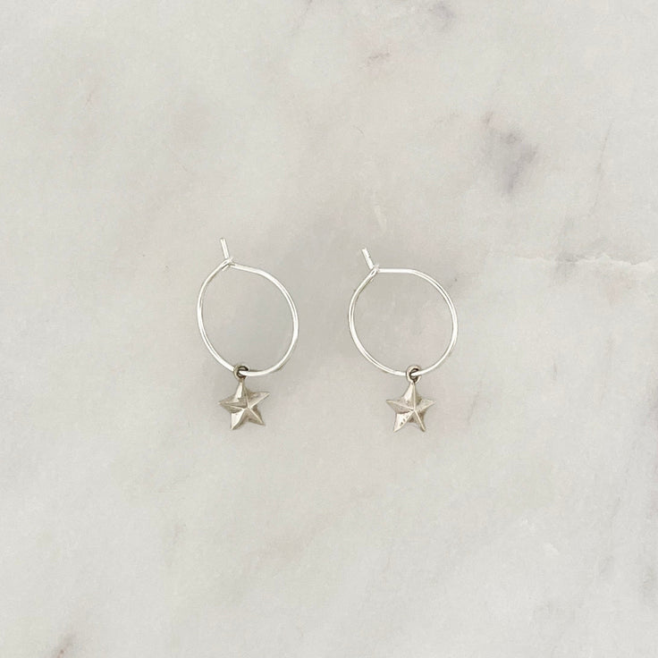 Sample Thin Earring Star Set Silverplated - ByNouck Jewelry