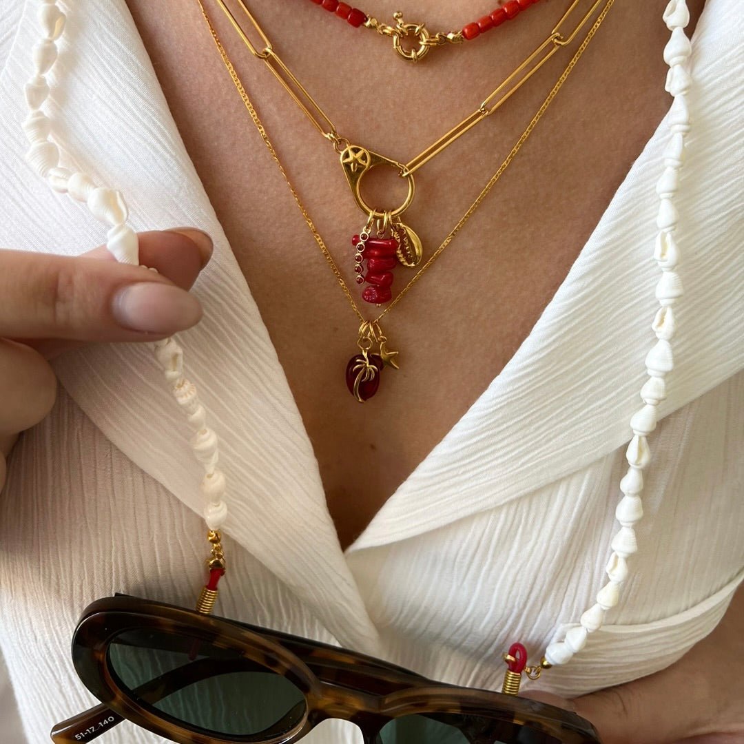 Shell Sunny Cord Red - ByNouck Jewelry