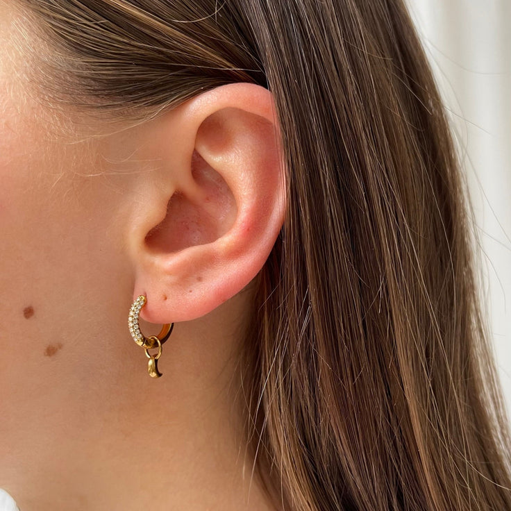 Shiny Hoop Little Moon - ByNouck Jewelry
