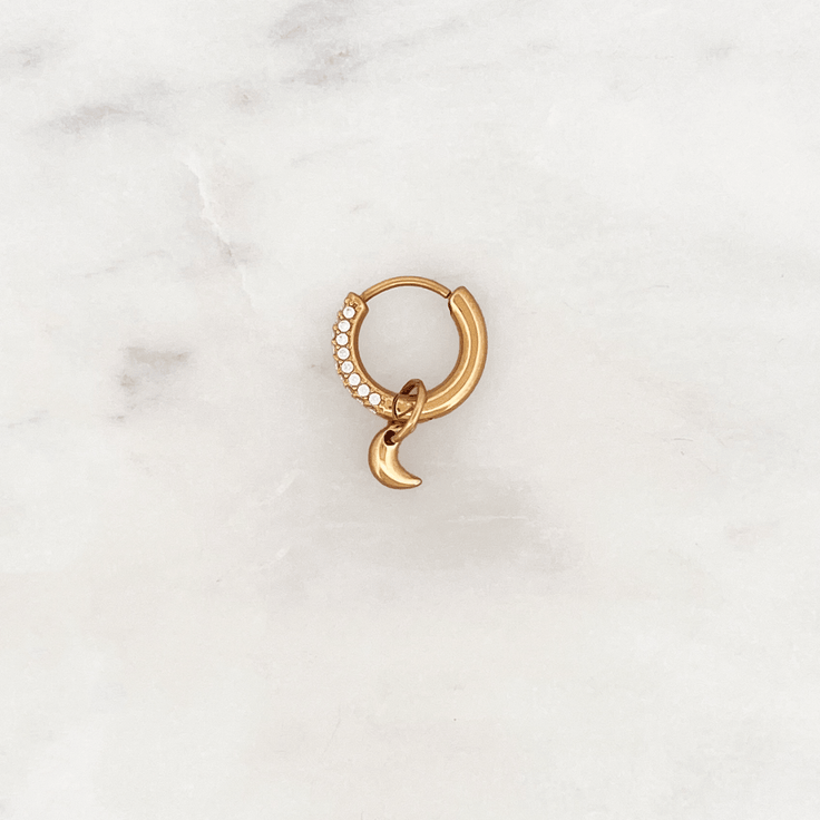 Shiny Hoop Little Moon - ByNouck Jewelry