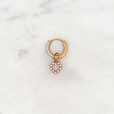 Shiny Hoop Small Bright Heart - ByNouck Jewelry