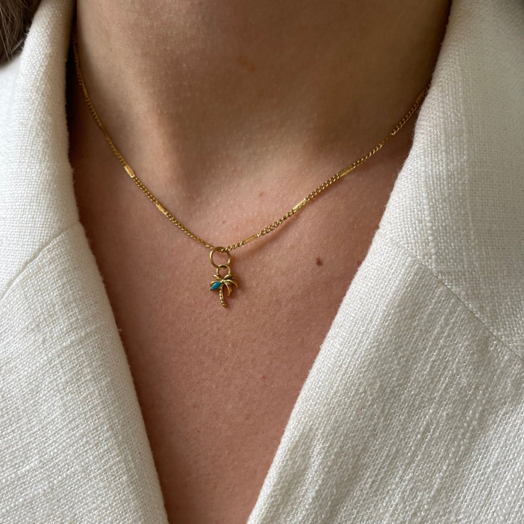 Signet Choker Blue Opal Palm - ByNouck Jewelry