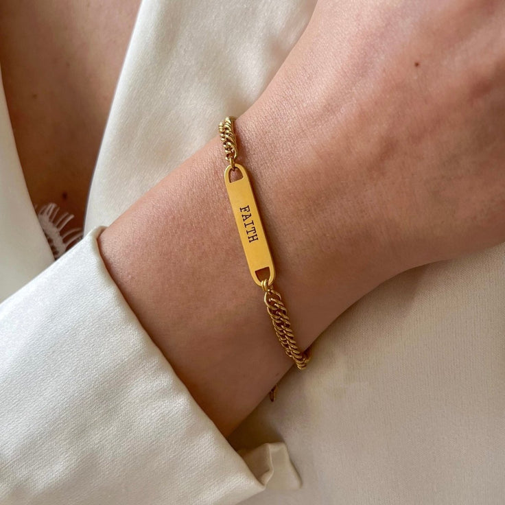 Small Curb Bracelet Engrave - ByNouck Jewelry