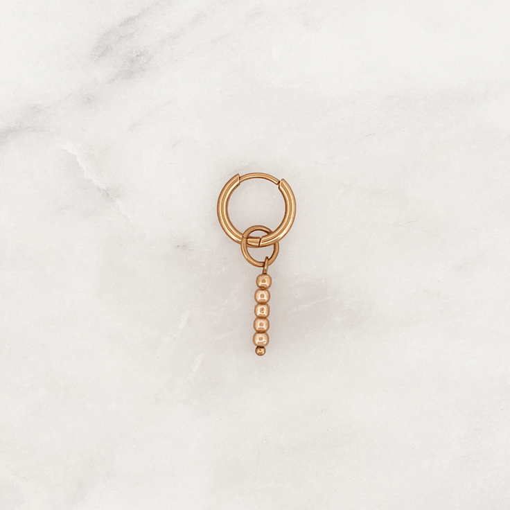 Tiny Huggie Sandy Brown Beads - ByNouck Jewelry