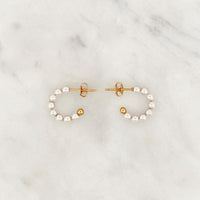 Small Pearl Hoop Set