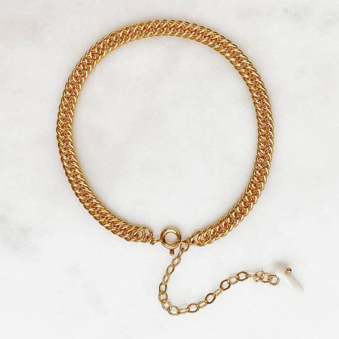 Bracelet Curb Chain White Coral - ByNouck Jewelry