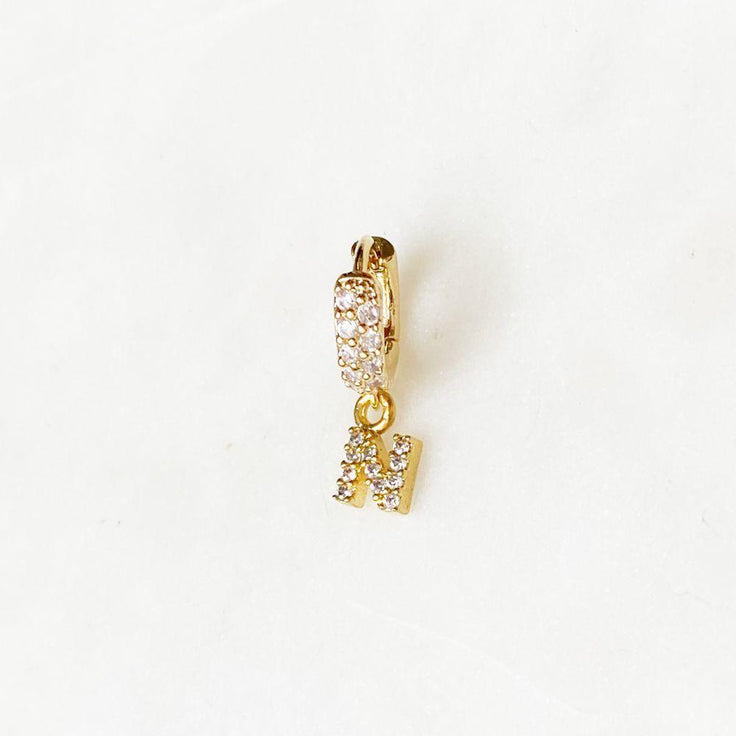 Diamond Initial Hoop - ByNouck Jewelry