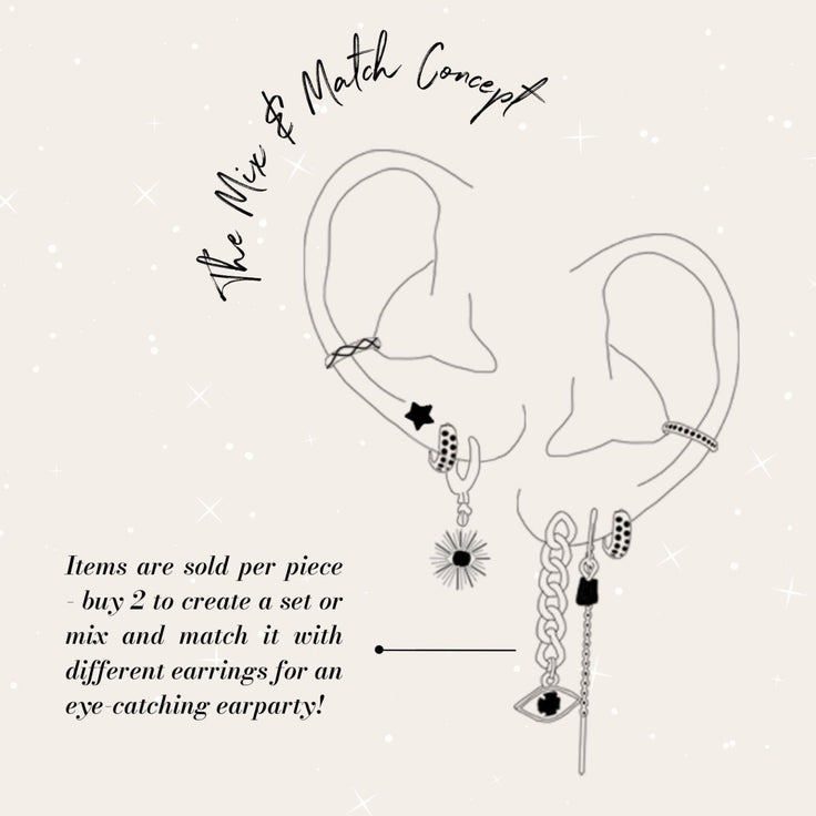 Ear Cuff Onyx - ByNouck Jewelry