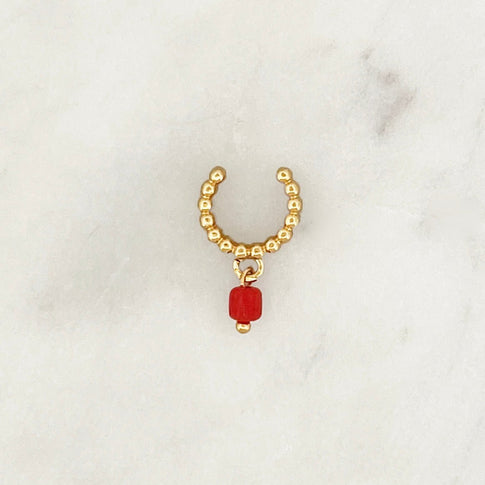 Ear Cuff Red Cube - ByNouck Jewelry