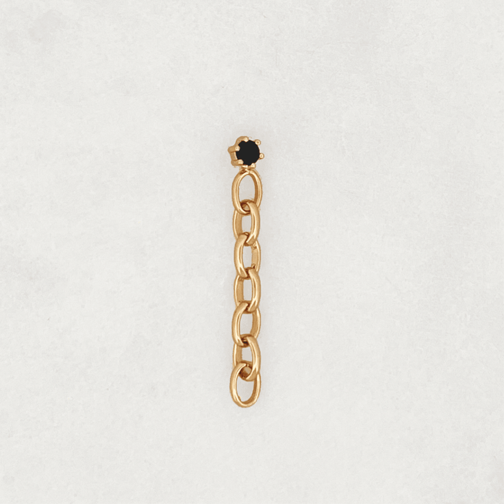 Earpin Onyx Oval Chain - ByNouck Jewelry