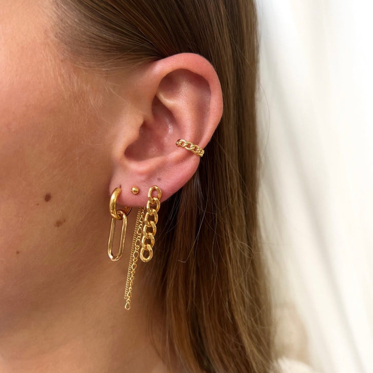 Earstud Figaro Chain Back - ByNouck Jewelry