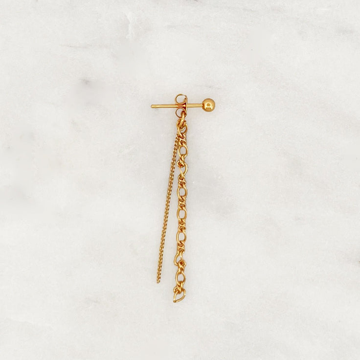 Earstud Figaro Chain Back - ByNouck Jewelry