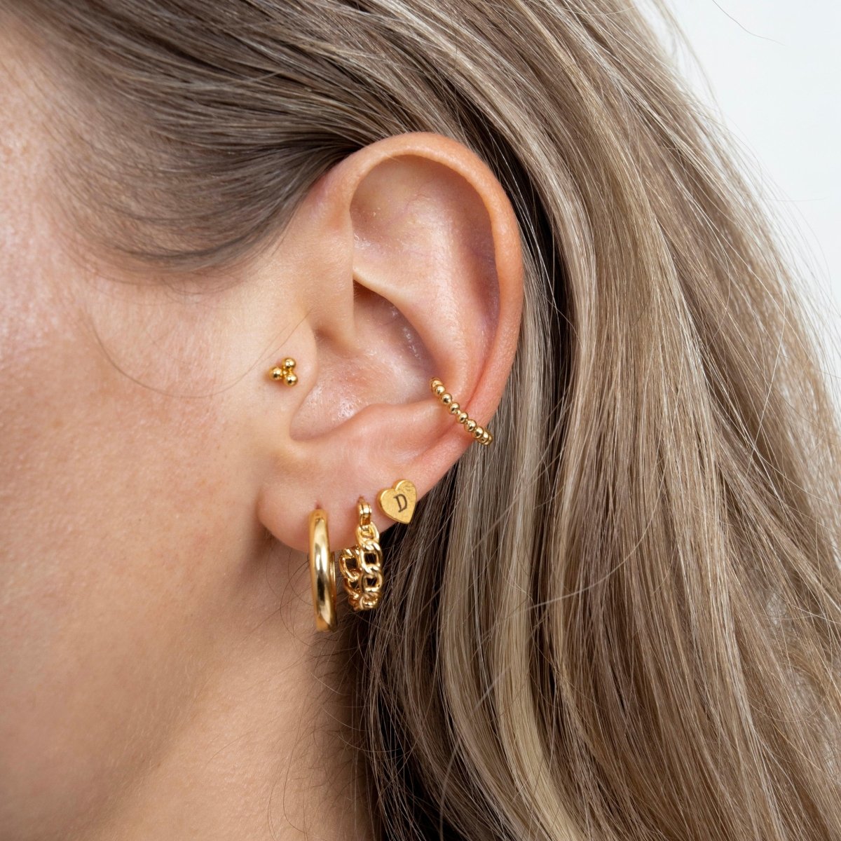 Engrave Earstud Heart - ByNouck Jewelry